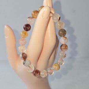 8mm Golden Healer Fire Quartz Mix Bracelet